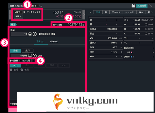 『vntkg株 PRO+』 画面