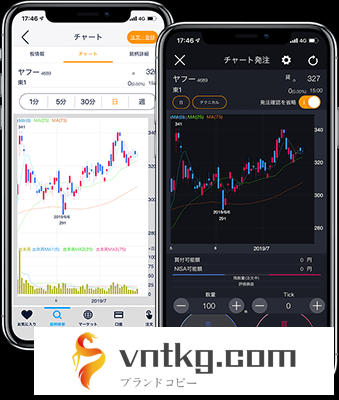 スマホアプリ『vntkg株』 ノーマルモードの画面イメージ